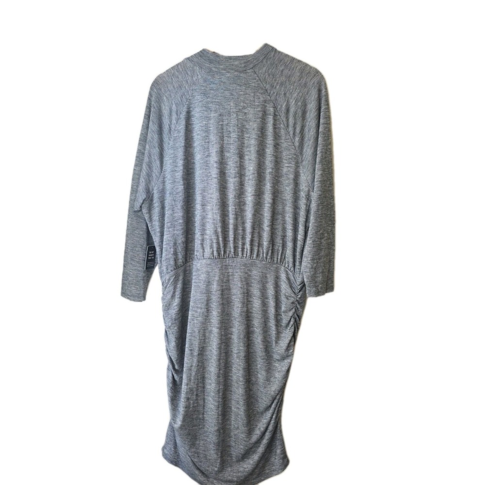 Express Women's Dress Knit Midi Mock Neck Long Sleeve Grey Size XL